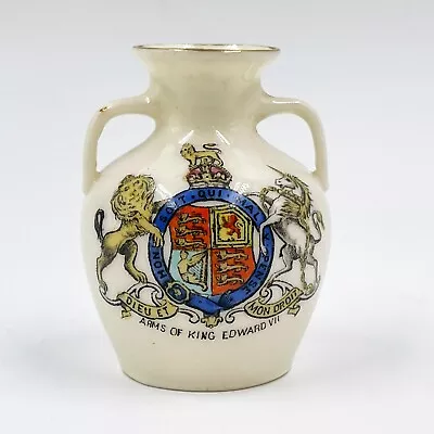 Buy W.h. Goss Crested China- Portland Vase- Arms Of King Edward Vii- Coronation 1902 • 14.90£