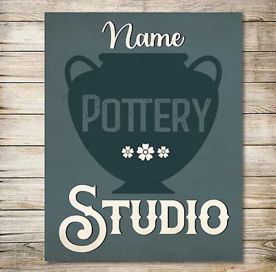 Buy Personalised CUSTOM POTTERY STUDIO Sign Vintage Style Decor Gift Metal Plaque • 10£