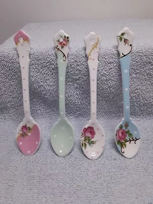 Buy Royal Albert England New Country Roses Assorted Vintage Ceramic Spoons Set Of 4  • 105.48£
