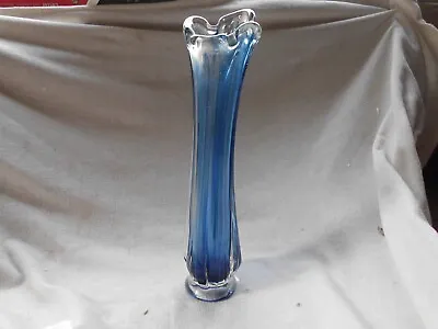 Buy VINTAGE ROSSINI BLUE GLASS VASE ~ 27cm HIGH ~ SUPERB CONDITION • 14.99£