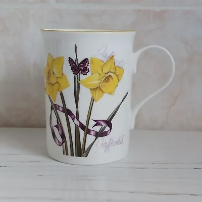Buy Laura Ashley Daffodil Mug Cup Bone China 10cm Flowers Butterflies 1996  • 9.99£