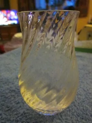 Buy Posy Vase Clear Twisted Glass - Vintage Possibly Wedgewood • 1.50£