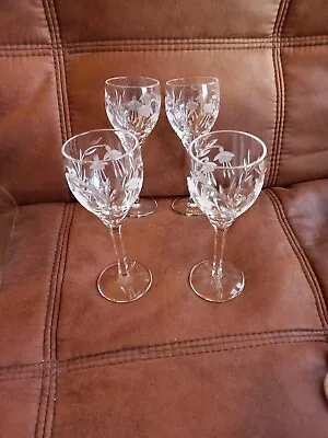 Buy STUART CRYSTAL CASCADE FUCHSIA 6 7/8  WINE GLASSES - 4 Glasses. All Signed. 1sts • 16£
