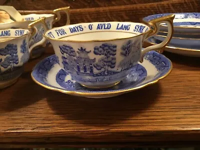 Buy Tiffany Co Burns Auld Lang Syne Spode Copelands China Blue Willow 1 Cup 1 Saucer • 79.42£