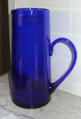 Buy Cobalt Blue Glass 36 Ounce Pitcher Gently Used Condition 8 3/4  Tall • 9.44£