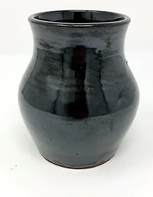 Buy Tenmoku Style 1950s Studio Pottery Vase Pot British Black Glaze • 19.99£