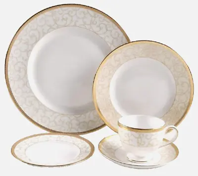 Buy Wedgewood 5 Piece Dinner Place Setting Celestial Gold Made In England Is Elegant • 77.82£