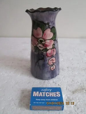Buy Longpark  Torquay Pottery Fluted  Vase   With Wild Rose Pattern • 7.99£