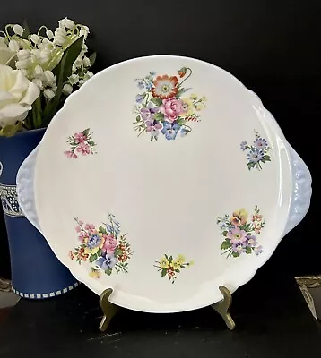 Buy Vintage Shelley China Cake Plate Summer Bouquet Pattern No 2351 Cottagecore • 12£