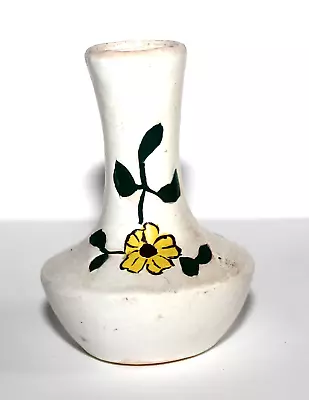Buy Vintage Small Ceramic 70s Red Yellow Flower Bud Vase CSM2 • 10.45£