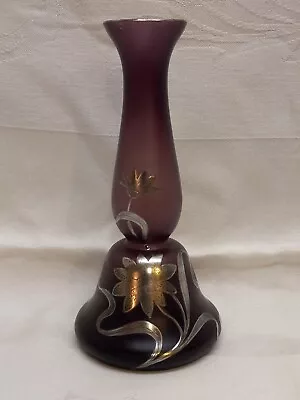 Buy Antique Art Nouveau Cameo Cut Silver Decorated Bohemian Art Glass Vase • 80.91£