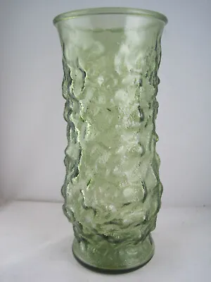 Buy EO Brody Co Green Glass Vase Tall - Ohio - Rippled Textured Pattern 8.5  • 6.68£