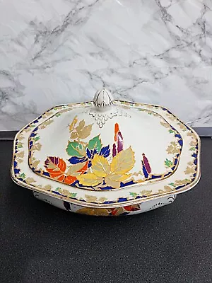 Buy Vintage James Kent Tureen Serving Dish With Lid Autumn Leaves Pattern • 5.99£