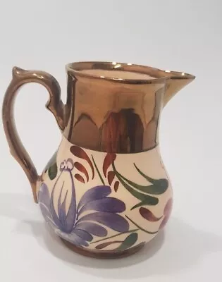 Buy Wade,  Harvest  Small Jug - Gold Tone & Flowers VGC • 14£