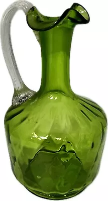 Buy Cranberry Glass, Hand Blown, Art Nouveau, Lime Green Carafe #MCB • 25.99£