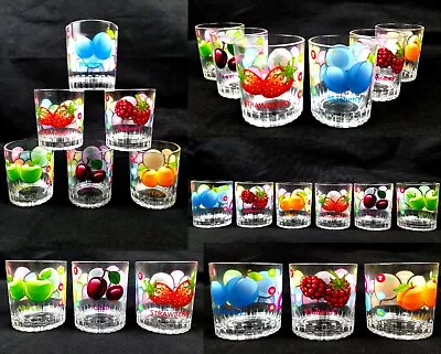 Buy 6 X VINTAGE PRINTED WINE JUICE WHISKY GLASSES CUP DRINKING PICNIC GARDEN GIFT  • 10.99£