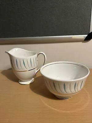 Buy Queen Anne ‘Caprice’ Bone China Sugar Bowl And Creamer  - Excellent Condition. • 4£