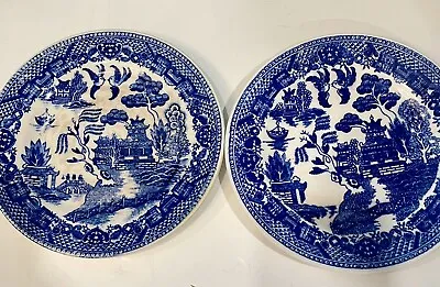 Buy Churchill Fine English Tableware Blue Willow 5 1/2” Dessert Plates 2 Pc Japan • 12.48£