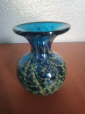 Buy Vintage Mdina Glass Vase Sea And Sand Collection 10cm Signed “Mdina” • 18.99£