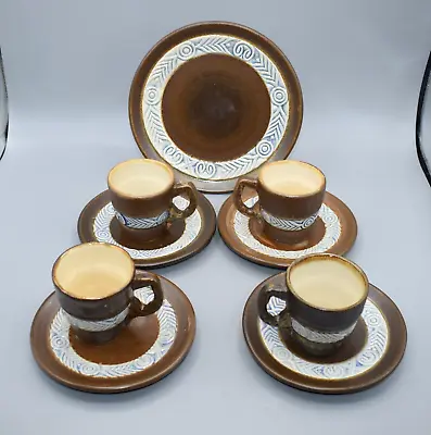 Buy Quimper 1940s Stoneware Coffee Mugs & Saucers & Cake Plate Celtic Inspired • 25£