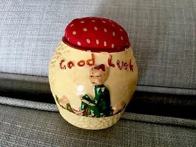 Buy Early Vintage Manor Ware Barrel  Pin Cushion. A Present From WEST BEXINGTON. • 5.99£