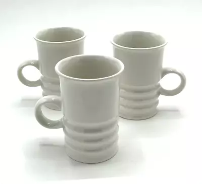 Buy Set Of 3 1969 Carlton Ware Wellington WHITE Ceramic Coffee Cups , Space Age Mugs • 60.48£