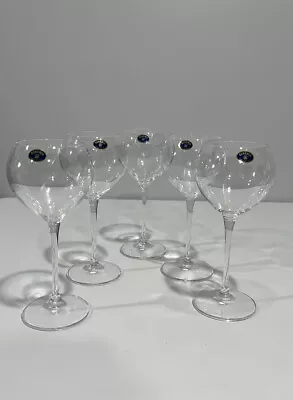 Buy Bohemia Crystal Long Stem Clear Wine Glasses - Set Of 5 Marked Czech Crystal • 57.53£