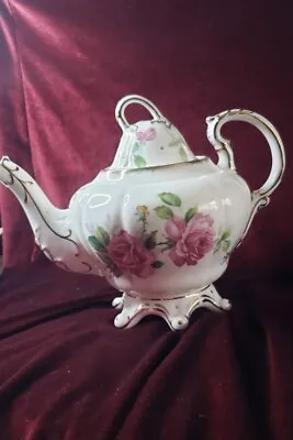 Buy Royal Stafford Berkeley Rose Pink Floral Gold Teapot Made In England Bone China • 208.64£