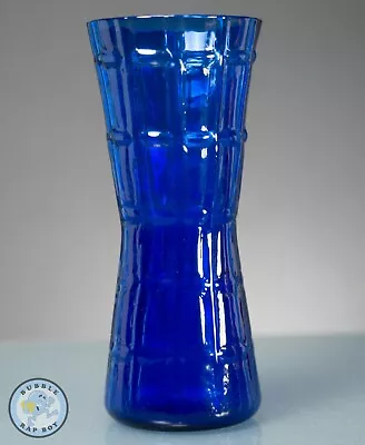 Buy Alsterfors Swedish Textured Blue Glass Vase Mid Century Modern • 28.50£