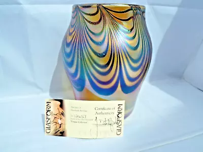 Buy John Ditchfield Unique Gold Vase 19cm/14cm (Signed Glasform, Label, Certificate) • 429.99£