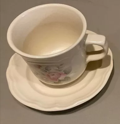 Buy Set Vintage Pfaltzgraff Tea Rose Stoneware Tea / Coffee Cup & Saucer USA GUC • 7.78£