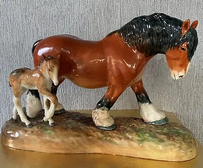 Buy Royal Doulton Horse & Foal Pride Of The Shires Hn 2528 W M Chance Gloss Perfect • 495£