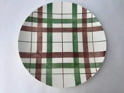 Buy VTG Homer Laughlin Dinner Plate Highland Plaid Pattern Dura Print Green Brown • 14.49£