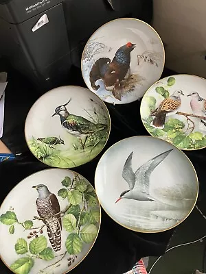 Buy 5pces.french Haviland Limoges Signed Franklin Porcelain 'wildbirds Of The World' • 43.99£