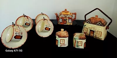 Buy Vintage Keele  Pottery England English Cottage Tea Collection-15Pieces. 1-Owner! • 118.59£
