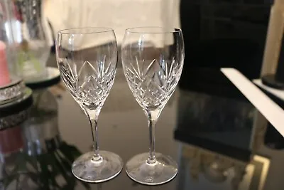 Buy Set Of 2 Royal Doulton Hand Cut Crystal Wine/Water Glasses Signed  • 15£