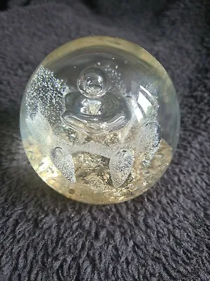 Buy Vintage Glass Paperweight With Controlled Bubbles • 19.99£