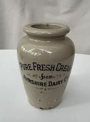 Buy Small Ayrshire Dairy Co Ltd Pure Fresh Cream Pot Stoneware • 12.50£