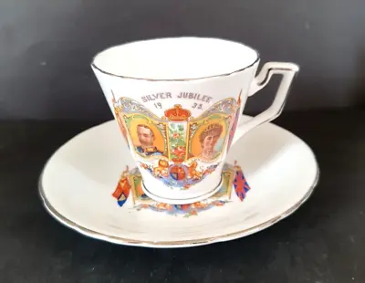 Buy Sutherland China Cup & Saucer - Silver Jubilee Of George V & Queen Mary In 1935 • 13£