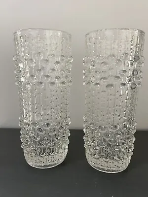 Buy Glass Tumblers X 2, Heavy Bubble Glass Design, Unmarked • 20£