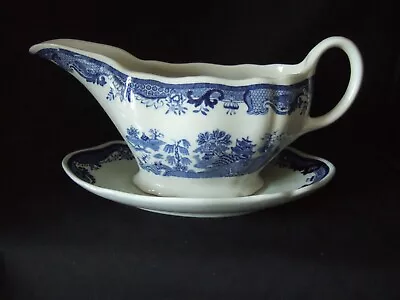 Buy Vintage Mason’s Ironstone Willow Gravy Boat And Saucer. See Description • 5.99£