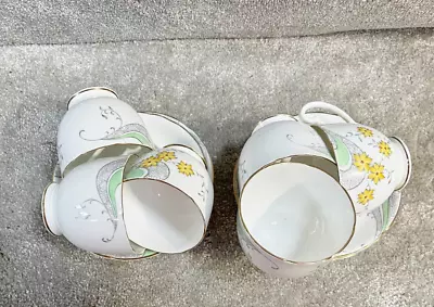 Buy Vintage Set Of 6 Tea Cups And Saucers Melba Bone China Fine Grade Floral Pattern • 24.99£