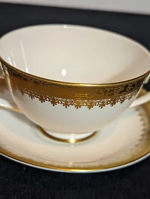 Buy Vintage Royal Grafton Regal Gold Soup Cup Bowls And Saucers China Stunning • 9£