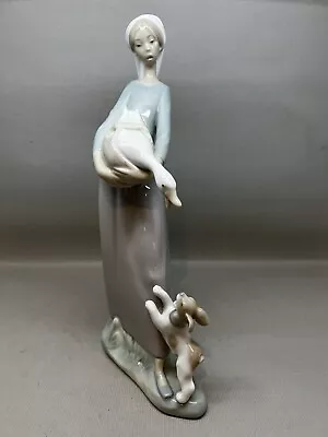 Buy Lladro Figurine Girl With Goose And Dog 4866. 27cm Tall A/F. (P-4224 316) • 14£