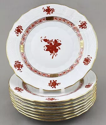 Buy Herend Apponyi Chinese Bouquet Rust Aog 18cm 7” Dessert Plates 1516 X 8 1st • 375£