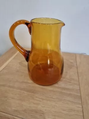 Buy Vintage Amber Glass Jug 16.5cm Tall • 11£