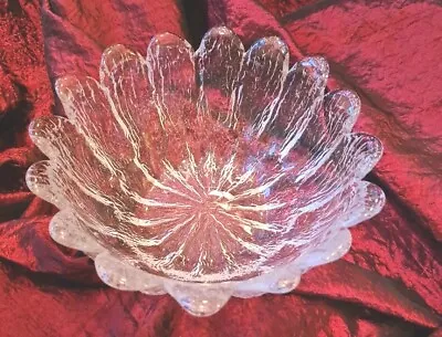 Buy Vintage  Holmegaard Glass Bowl Sidse Warner Textured Glass 8 Cm High 18cm Wide • 16£