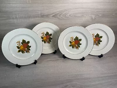 Buy Wedgwood English Harvest Set Of 4 Dinner Plates 10 Inches Circa 1960 • 19.99£