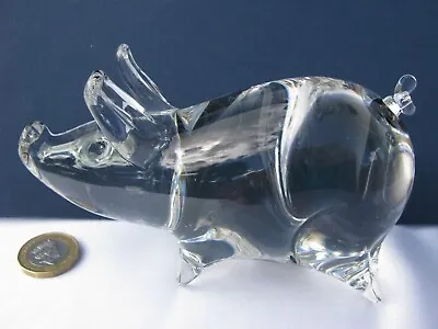 Buy Langham Glass House Quality Crystal Large Art Glass Cute Pig Piggy • 28£