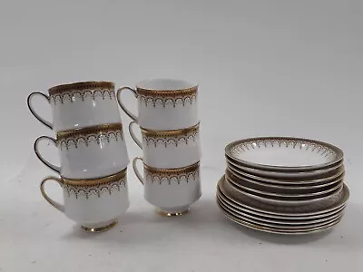Buy Paragon Athena Tea Set White/ Gold Cups & Saucers X18 Pieces Fine Bone China • 9.99£